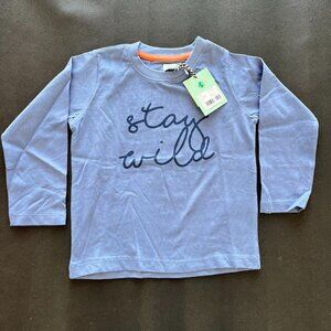 Lilly + Sid Long Sleeve "Stay Wild" Tshirt Size 2-3Y NWT